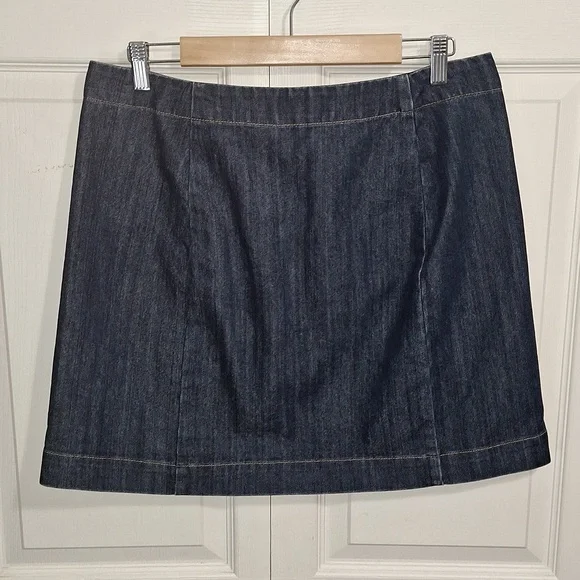 Michael Kors denim button-up mini skirt - 12 - dark blue - Picture 2 of 7